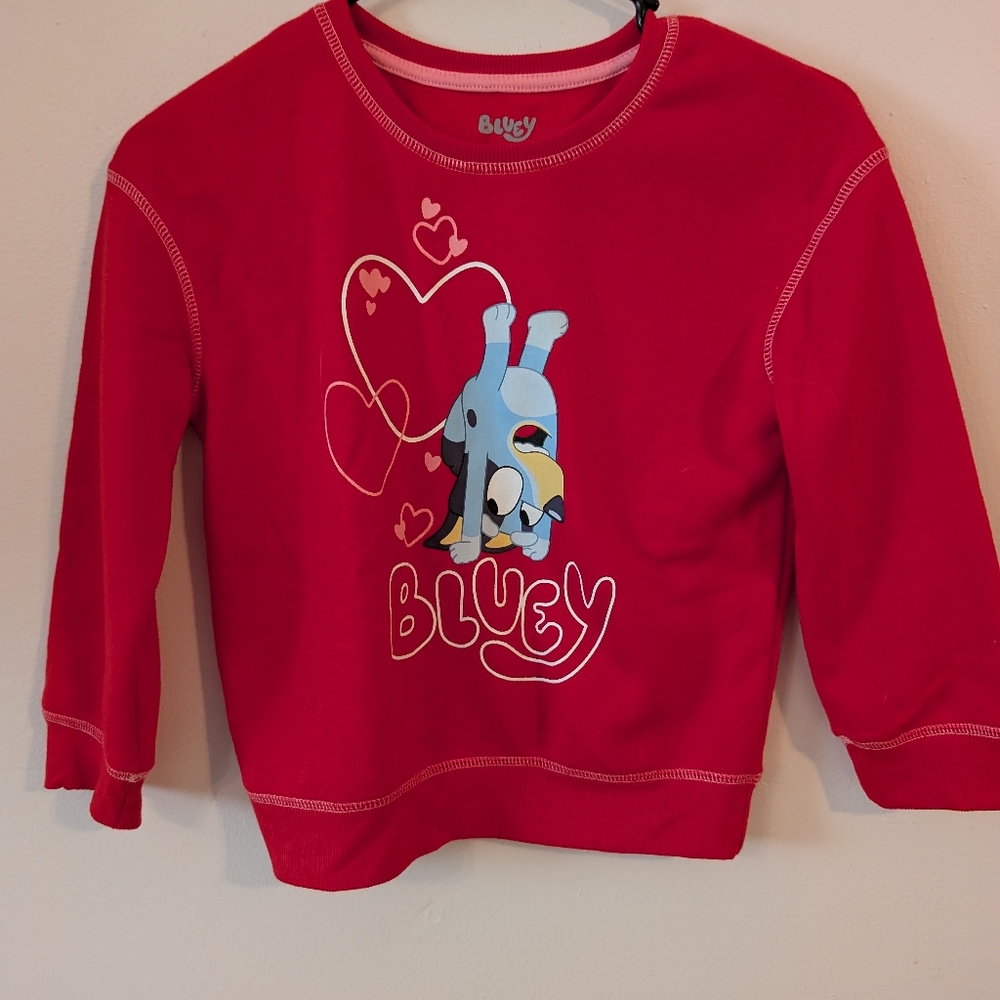3 For $12 Clearance Bluey Kids Valentine's Day Sweatshirt NWOT‎